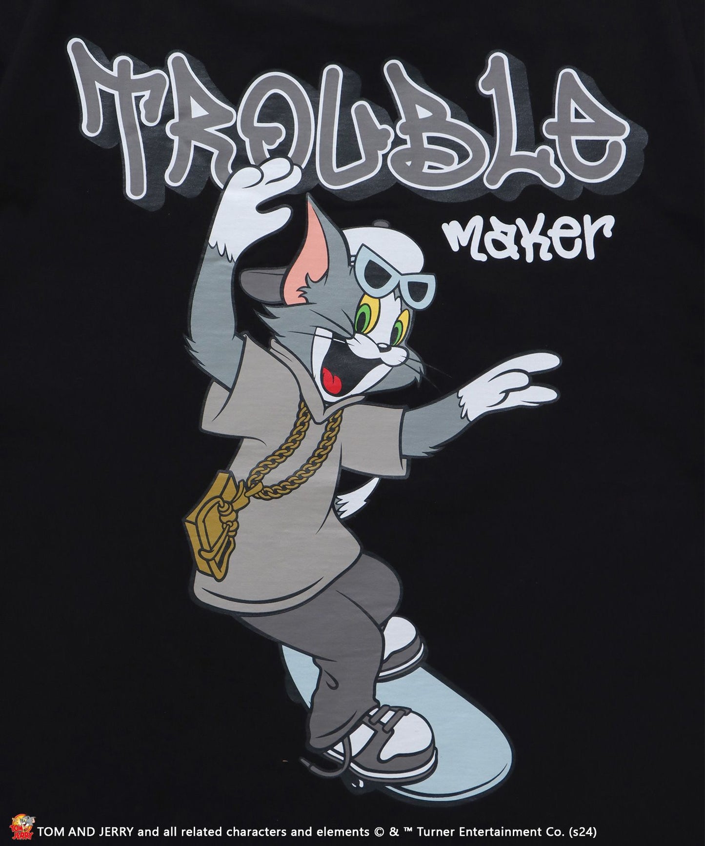 TJ 90s SK8 S/S TEE / TOM and JERRY トムジェリ スケート Tシャツ グラフィティ プリント 半袖 ブラック