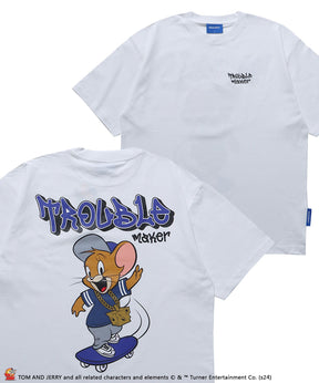 TJ 90s SK8 S/S TEE / TOM and JERRY トムジェリ スケート Tシャツ グラフィティ プリント 半袖 ホワイト