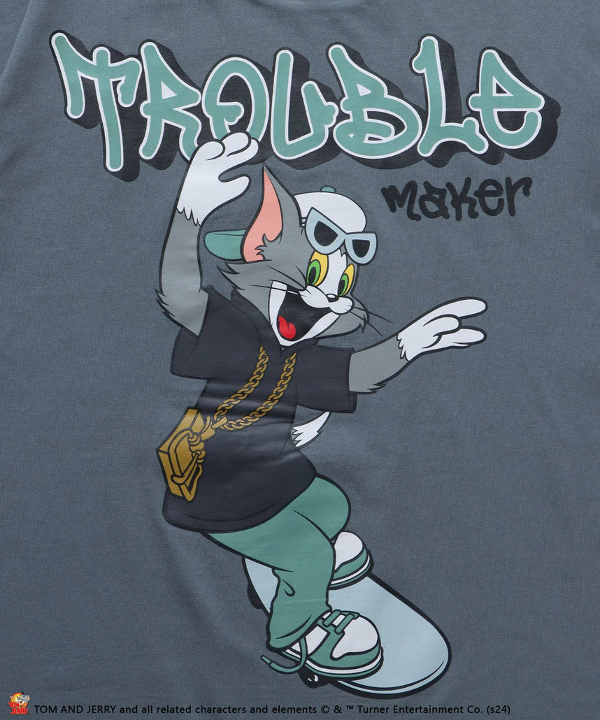 TJ 90s SK8 S/S TEE / TOM and JERRY トムジェリ スケート Tシャツ グラフィティ プリント 半袖 ブルー