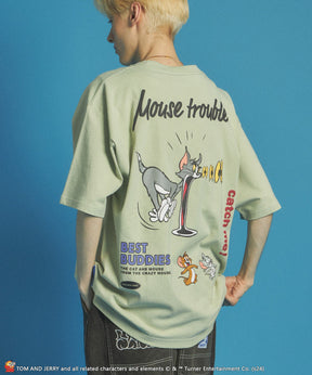 TJ MOUSE TROUBLE PUFF S/S TEE / TOM and JERRY トムジェリ コラージュ Tシャツ グラフィック プリント 半袖 ミント