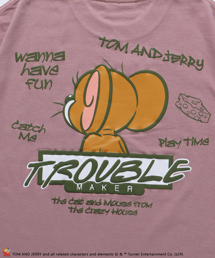 TJ GRAFFITI S/S TEE / TOM and JERRY トムジェリ Tシャツ スケーター グラフィティー 発泡 プリント 半袖 ピンク