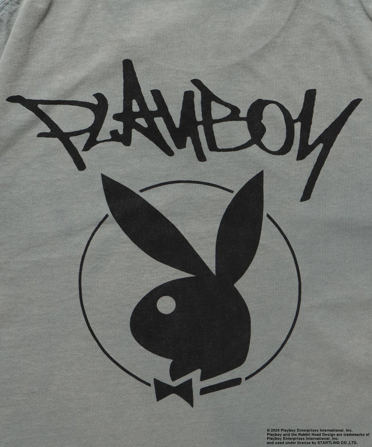 PB O.G LOGO FADE S/S TEE / PLAYBOY×Sequenz フェード加工 90s ヴィンテージ Tシャツ グラフィティ プリント 半袖 ライトグレー