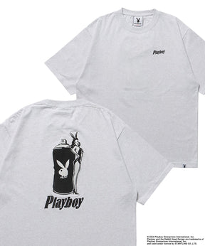 PB SPRAY×BUNNY EMB. S/S TEE / PLAYBOY×Sequenz スプレー Tシャツ グラフィック バニー 刺繍 半袖 アッシュグレー