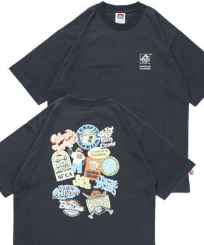 FRIDGE DOOR TEE / スケーター ステッカー Tシャツ アメリカン スクウェアロゴ 刺繍 半袖 チャコール