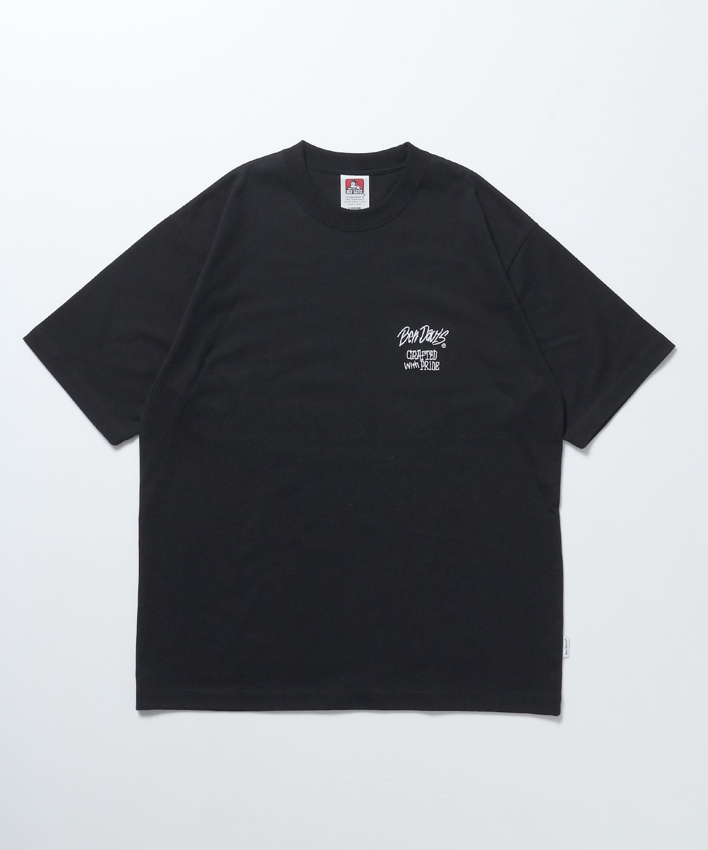 【BEN DAVIS（ベンデイビス）】TAGGING TEE / スケーター モノトーン Tシャツ ロゴ 刺繍 半袖 ブラック