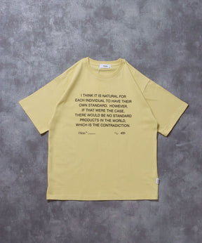 メッセージPT TEE / Tシャツ クルーネック 半袖 プリント メッセージロゴ レモンイエロー