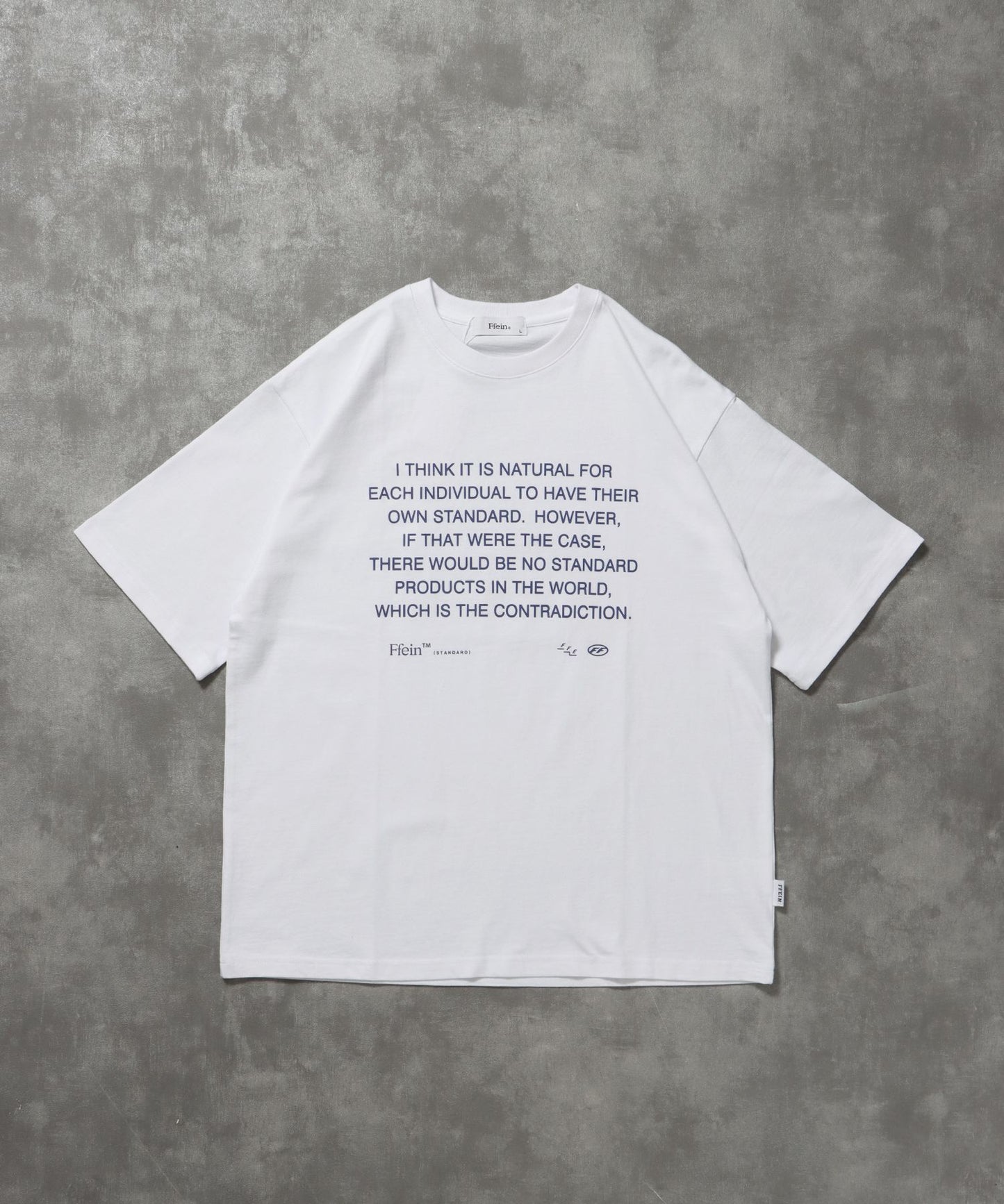 【FFEIN(フェイン)】メッセージPT TEE / Tシャツ クルーネック 半袖 プリント メッセージロゴ 柄80