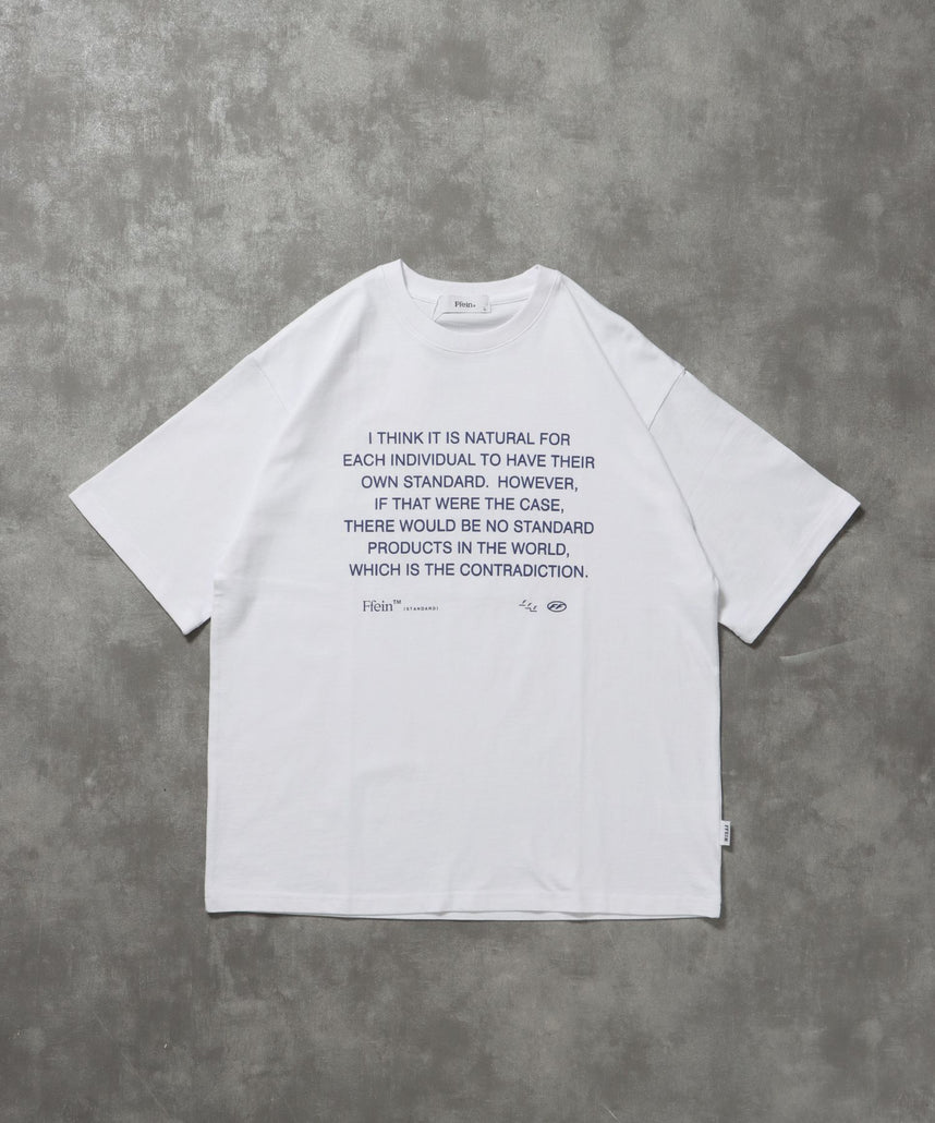 【FFEIN(フェイン)】メッセージPT TEE / Tシャツ クルーネック 半袖 プリント メッセージロゴ 柄80