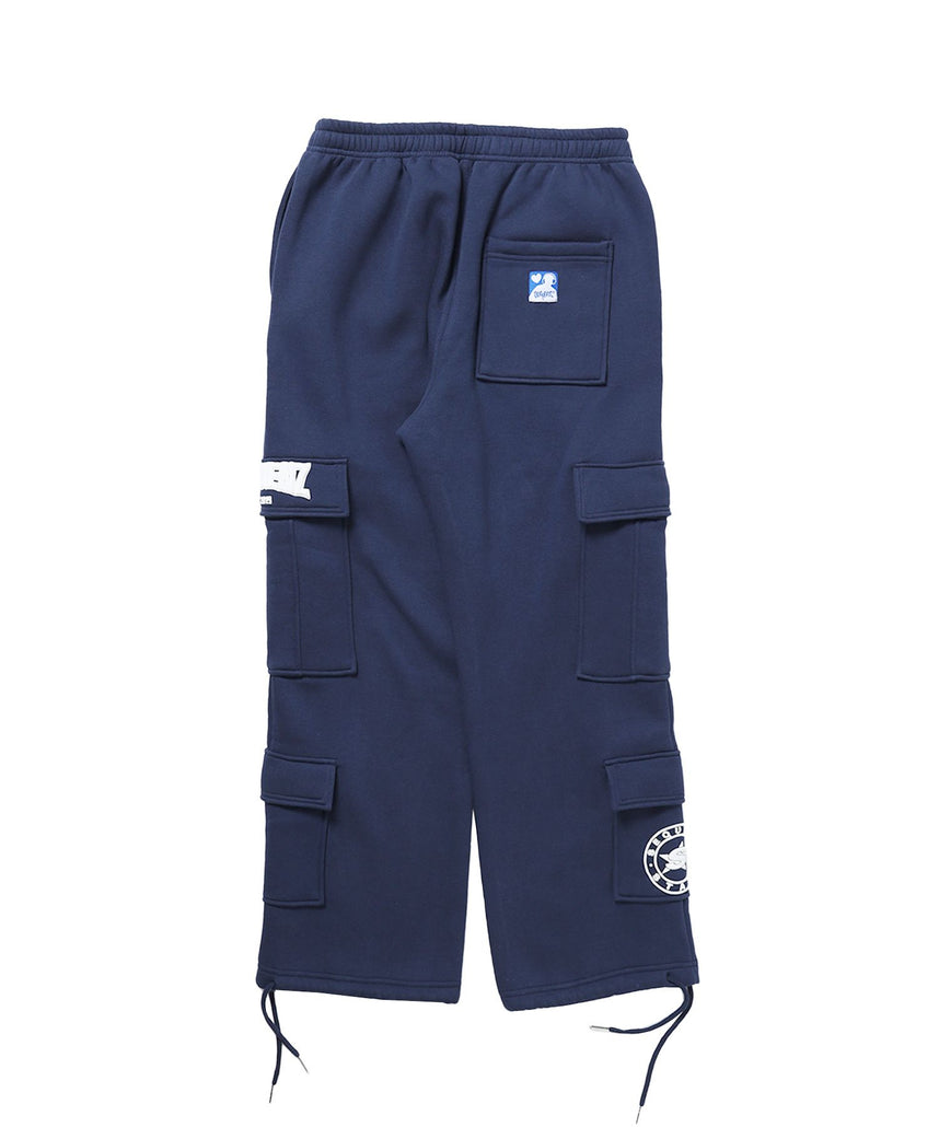 90`s FLAVA SWEAT PANTS / ポケット ブロークコア オーバーサイズ レトロ ドローコード 裏起毛 ダークネイビー ≪SET UP着用可能≫