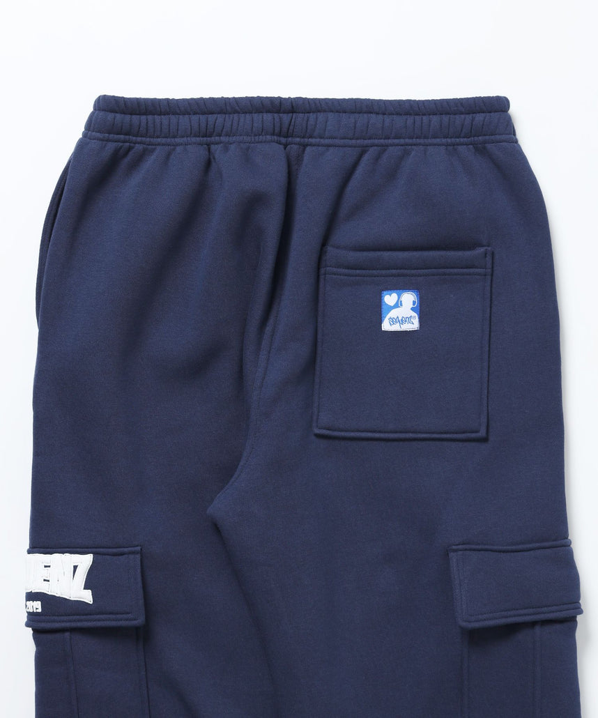 90`s FLAVA SWEAT PANTS / ポケット ブロークコア オーバーサイズ レトロ ドローコード 裏起毛 ダークネイビー ≪SET UP着用可能≫