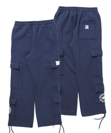 90`s FLAVA SWEAT PANTS / ポケット ブロークコア オーバーサイズ レトロ ドローコード 裏起毛 ダークネイビー ≪SET UP着用可能≫