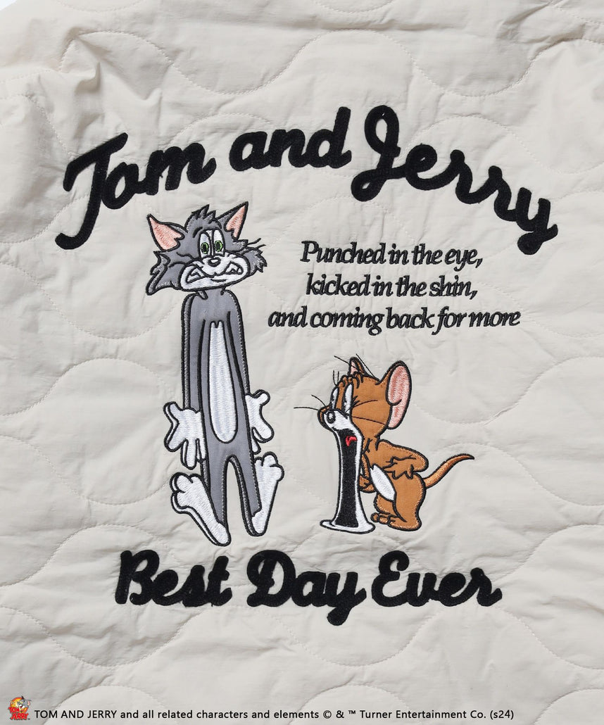 TJ QUILT JACKET / TOM ＆ JERRY トムジェリ 刺繍 ジャケット キルティング アイボリー