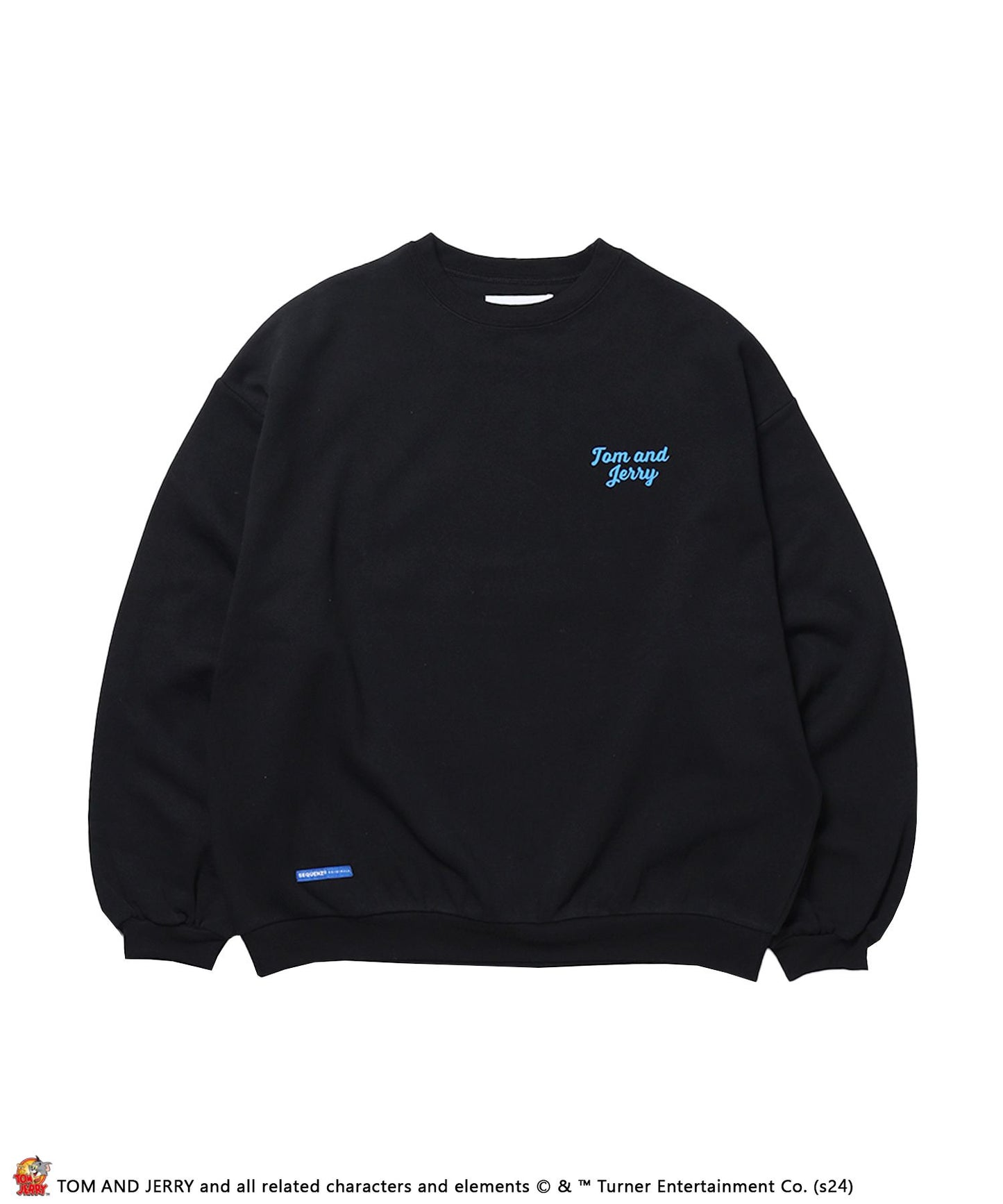 【SEQUENZ（シークエンズ）】TJ C/N SWEAT / レトロ オーバーサイズ ワイドシルエット スケーター 裏起毛 ブラック