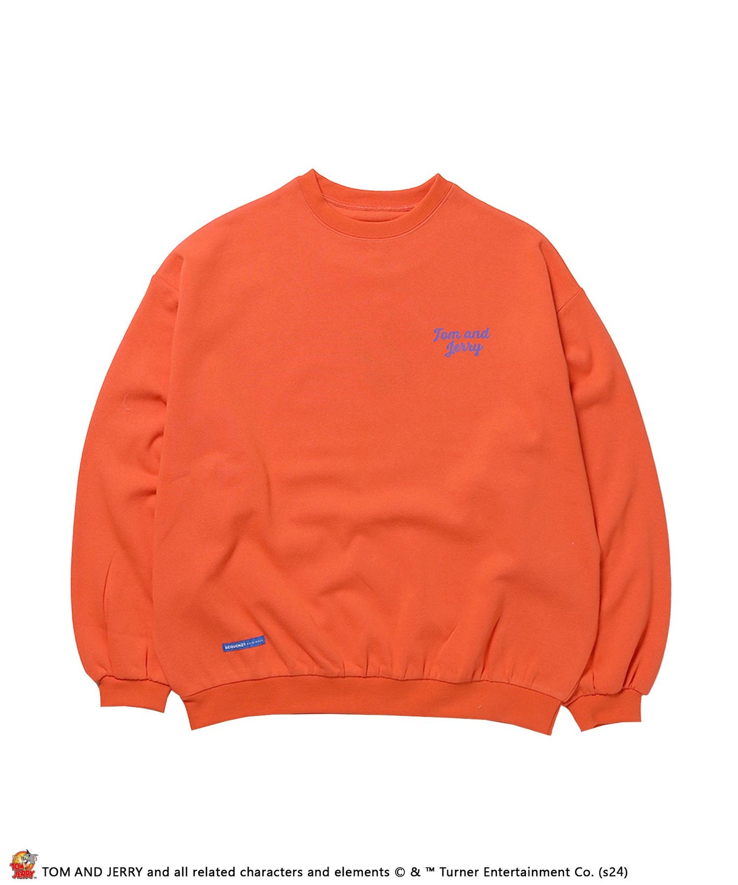 【SEQUENZ（シークエンズ）】TJ C/N SWEAT / レトロ オーバーサイズ ワイドシルエット スケーター 裏起毛 オレンジ