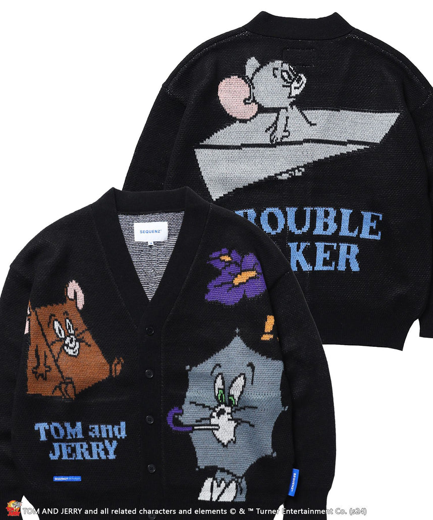 【SEQUENZ（シークエンズ）】TJ FUNNY FUNNY CARDIGAN / ニット カーディガン Vネック ワイドシルエット ブラック