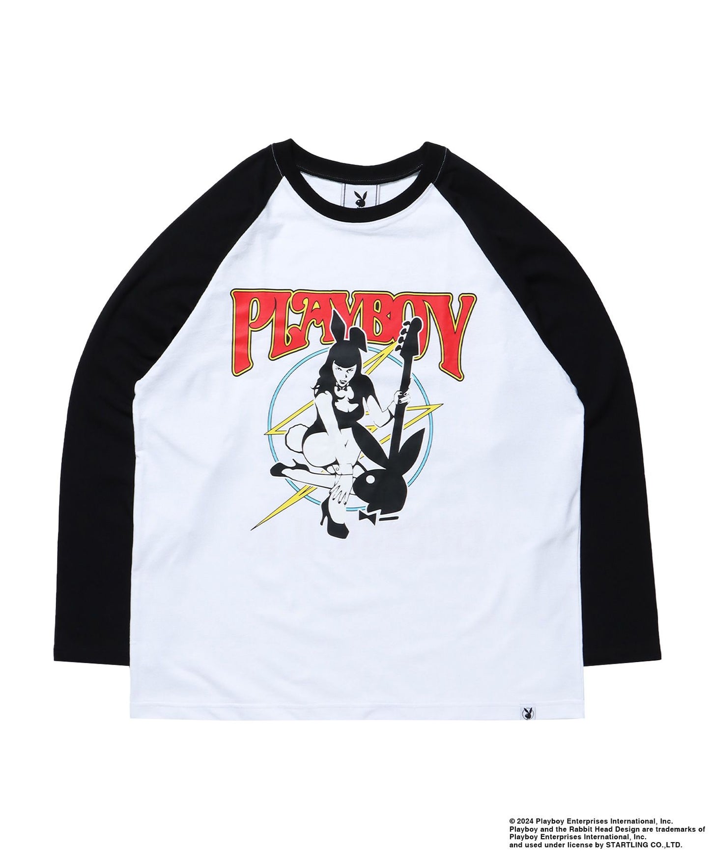 【SEQUENZ（シークエンズ）】PB BAND RAGLAN L/S LEE / プレイボーイ ラグラン 長袖 ロンT ホワイト