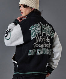 SUPPORTERS KNIT JACKET / ニット ジップ ジャケット オーバーサイズ ブラック