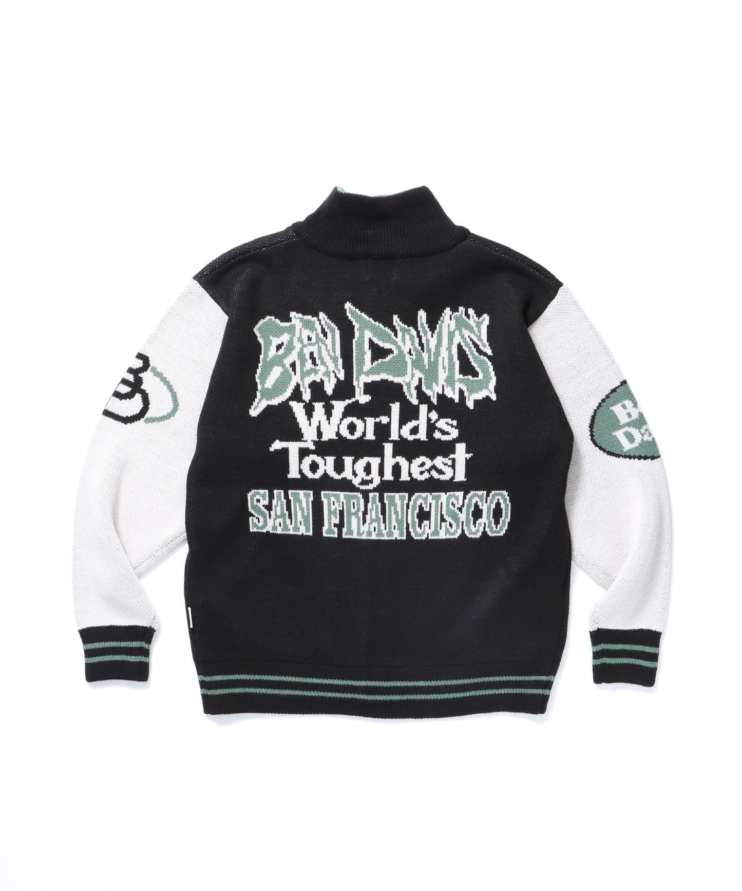 【BEN DAVIS（ベンデイビス）】SUPPORTERS KNIT JACKET / ニット ジップ ジャケット オーバーサイズ ブラック