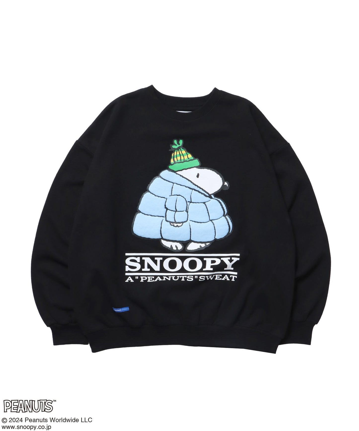 【SEQUENZ（シークエンズ）】TP PUFFER SNOOPY C/N SWEAT / OLD オーバーサイズ 裏起毛 シティガール シティボーイ ノームコア ワイドシルエット ブラック