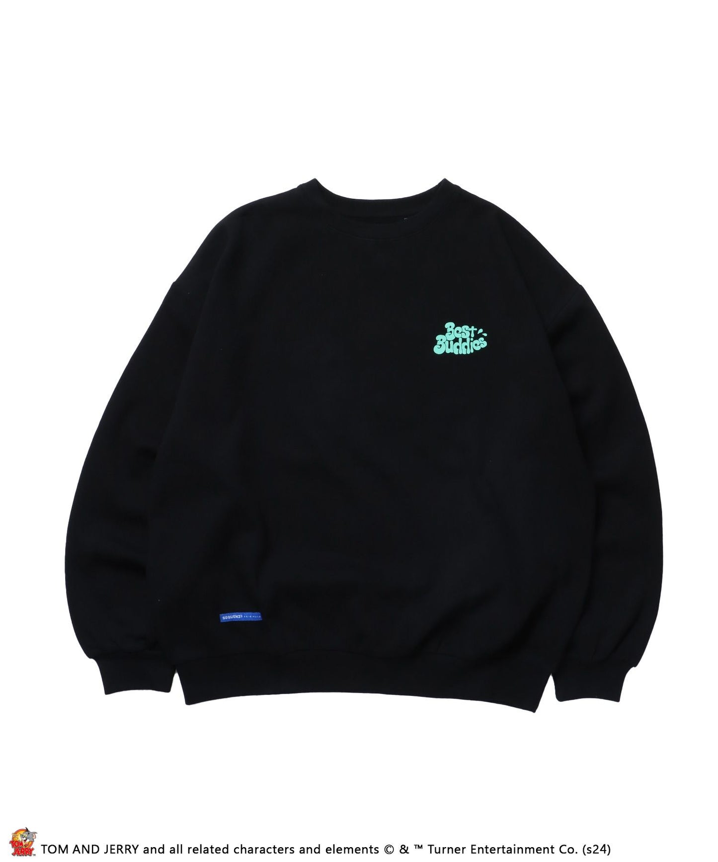 【SEQUENZ（シークエンズ）】TJ RAMUNE SHOT SWEAT / TOM ＆ JERRY トムジェリ クルーネック スウェット オーバーサイズ ブラック