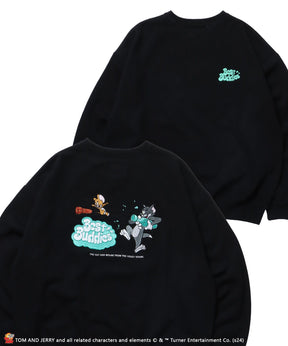 TJ RAMUNE SHOT SWEAT / TOM ＆ JERRY トムジェリ クルーネック スウェット オーバーサイズ ブラック