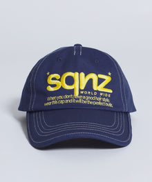 sqnz logo cap / ロゴ ベースボール キャップ 刺繍 ストリート ネイビー