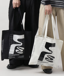 グラフィックプリントトートバッグ / 11.5オンス コットンキャンバス トート ブラック