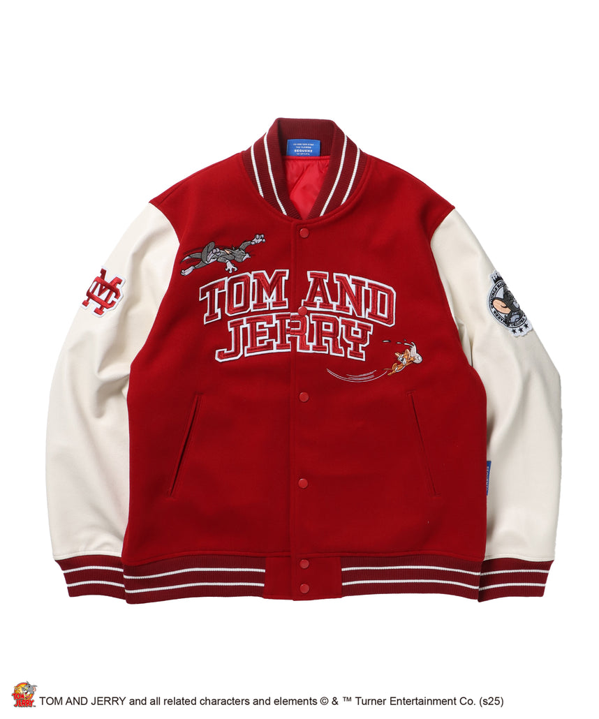 TJ 2025 STADIUM JACKET / オーバーサイズ ビッグシルエット 刺繍 アウター ジャケット レッド