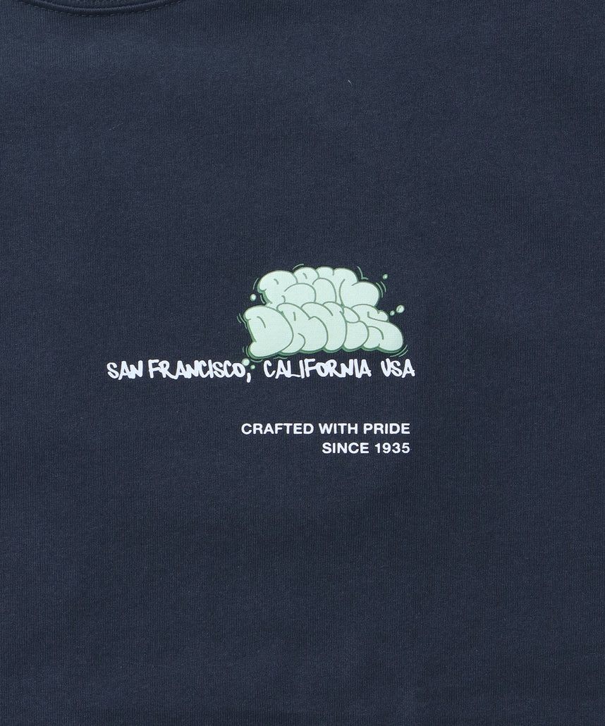 BUBBLE L/S TEE[WIDE] / ロンT 長袖 ワンポイント ワイドシルエット チャコール