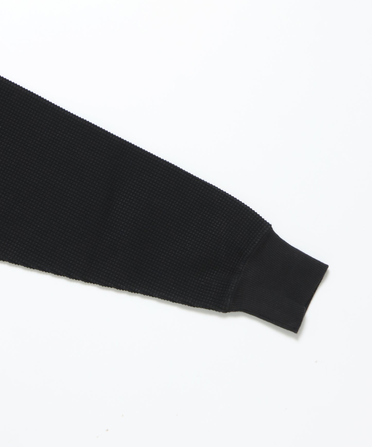 WAFFLE L/S HENLEY / ヘンリー ワッフル オーバーサイズ 長袖 レイヤード ブラック