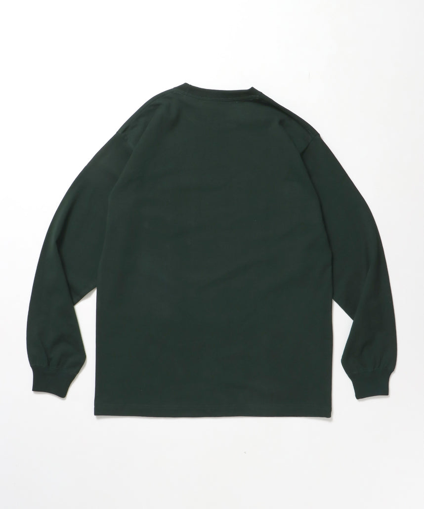 L/S POCKET TEE[REG] / ロンT 長袖 ワンポイント レギュラーサイズ ポケット ダークグリーン
