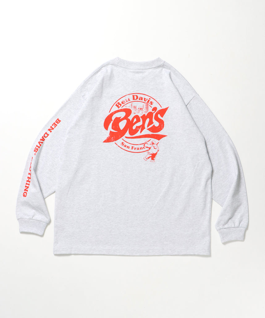 CIRCLE LOGO L/S TEE[WIDE] / ロンT 長袖 ワンポイント レギュラーサイズ ポケット アッシュグレー