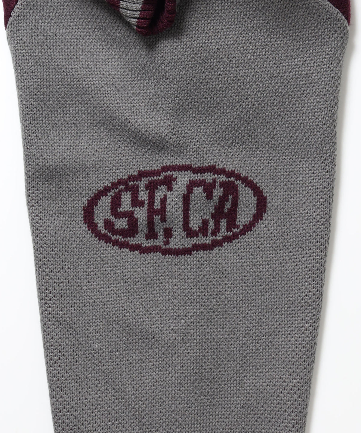 BALLPARK KNIT JACKET / ニット ジャケット ジャケード 刺繍 スタジャン スタジアムジャンパー ユニセックス 秋冬 ワイン
