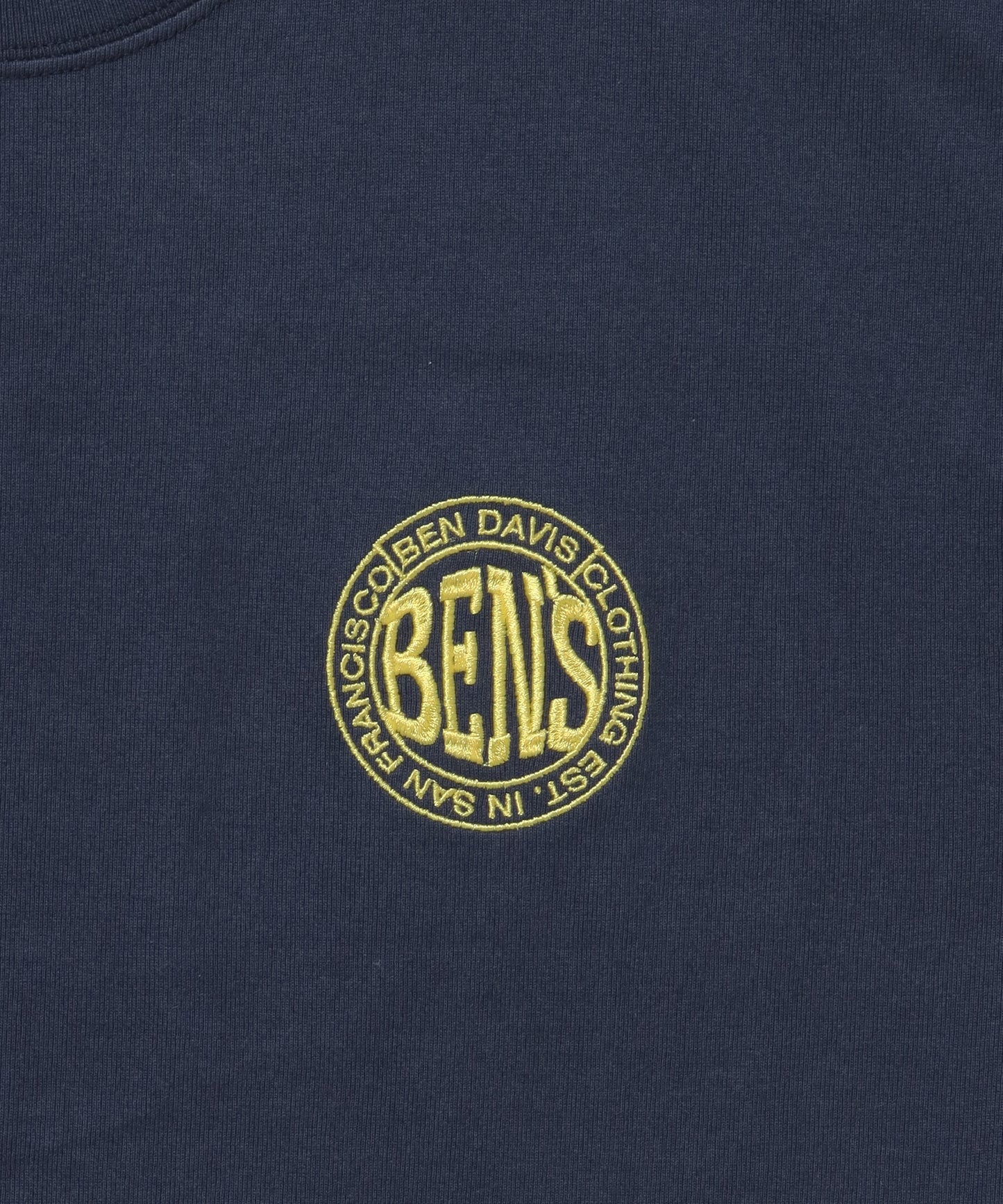 CIRCLE BEN‘S TEE / サークルロゴ Tシャツ 刺繍 半袖 シンプルロゴ ネイビー