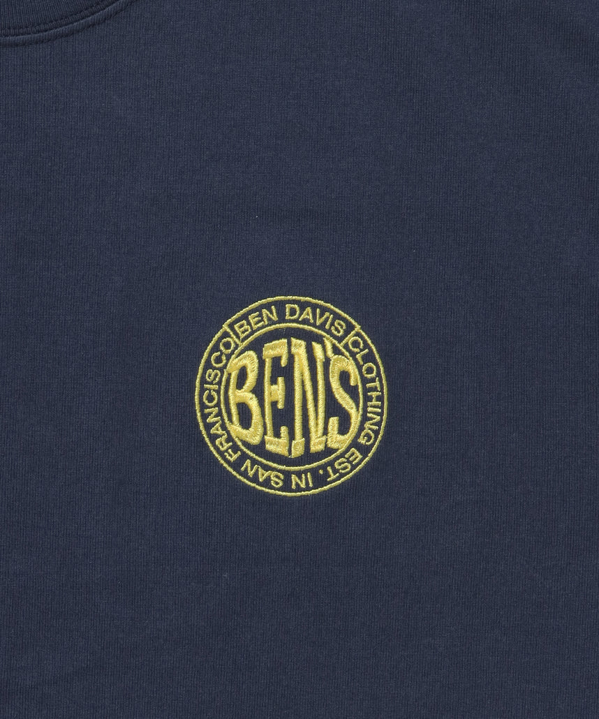 CIRCLE BEN‘S TEE / サークルロゴ Tシャツ 刺繍 半袖 シンプルロゴ ネイビー