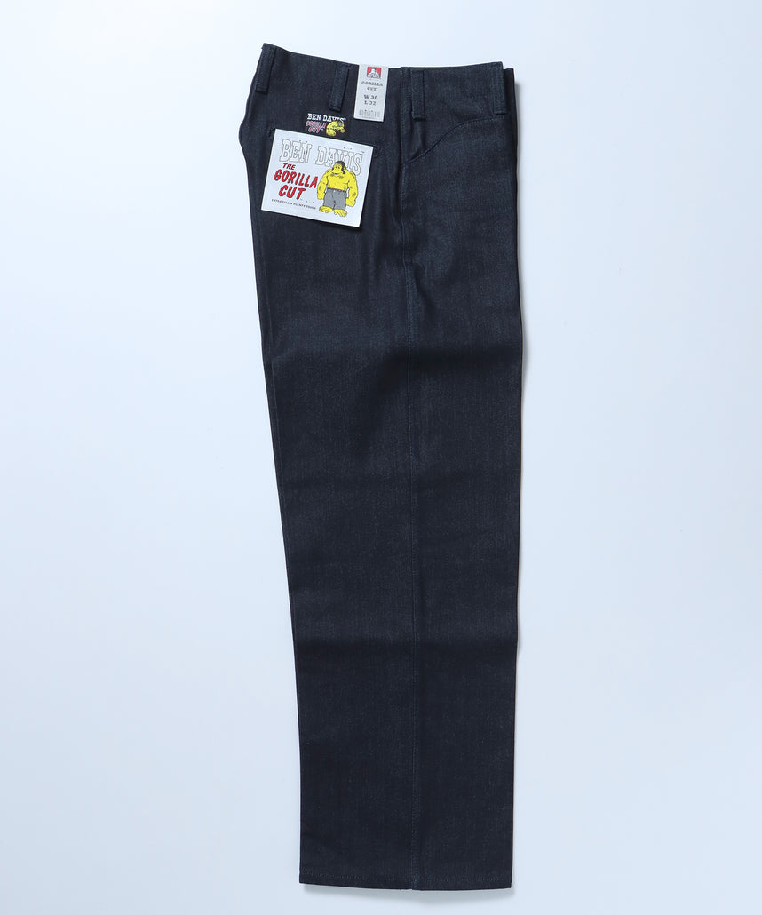 USA GORILLA CUT DENIM PANTS / ゴリラカット 12oz デニム エクストラワイドパンツ  センタープレス フリスコ メキシコ産 ネイビー