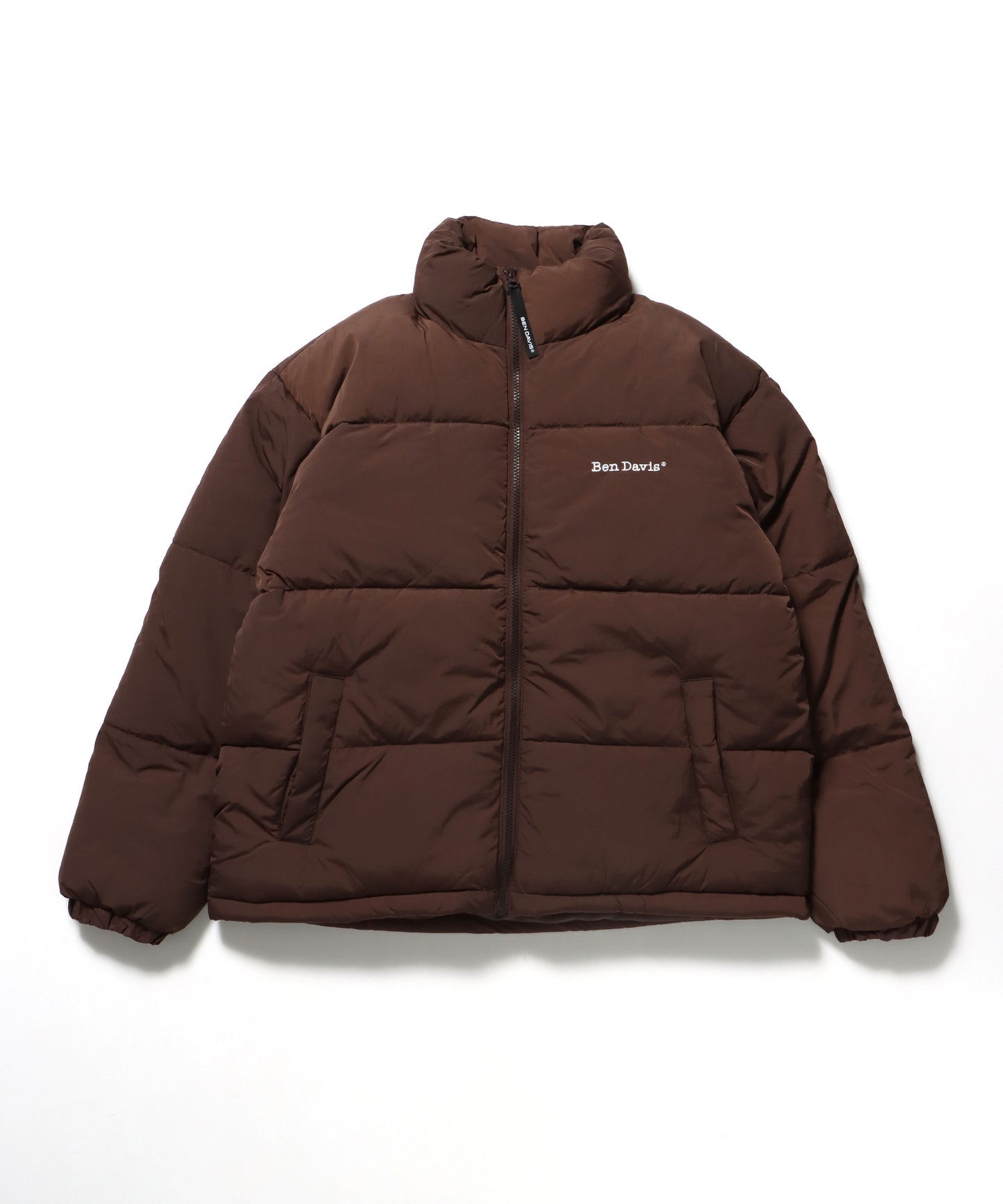 BD PUFFER JACKET / ダウン ジップ ドローコード ブラウン