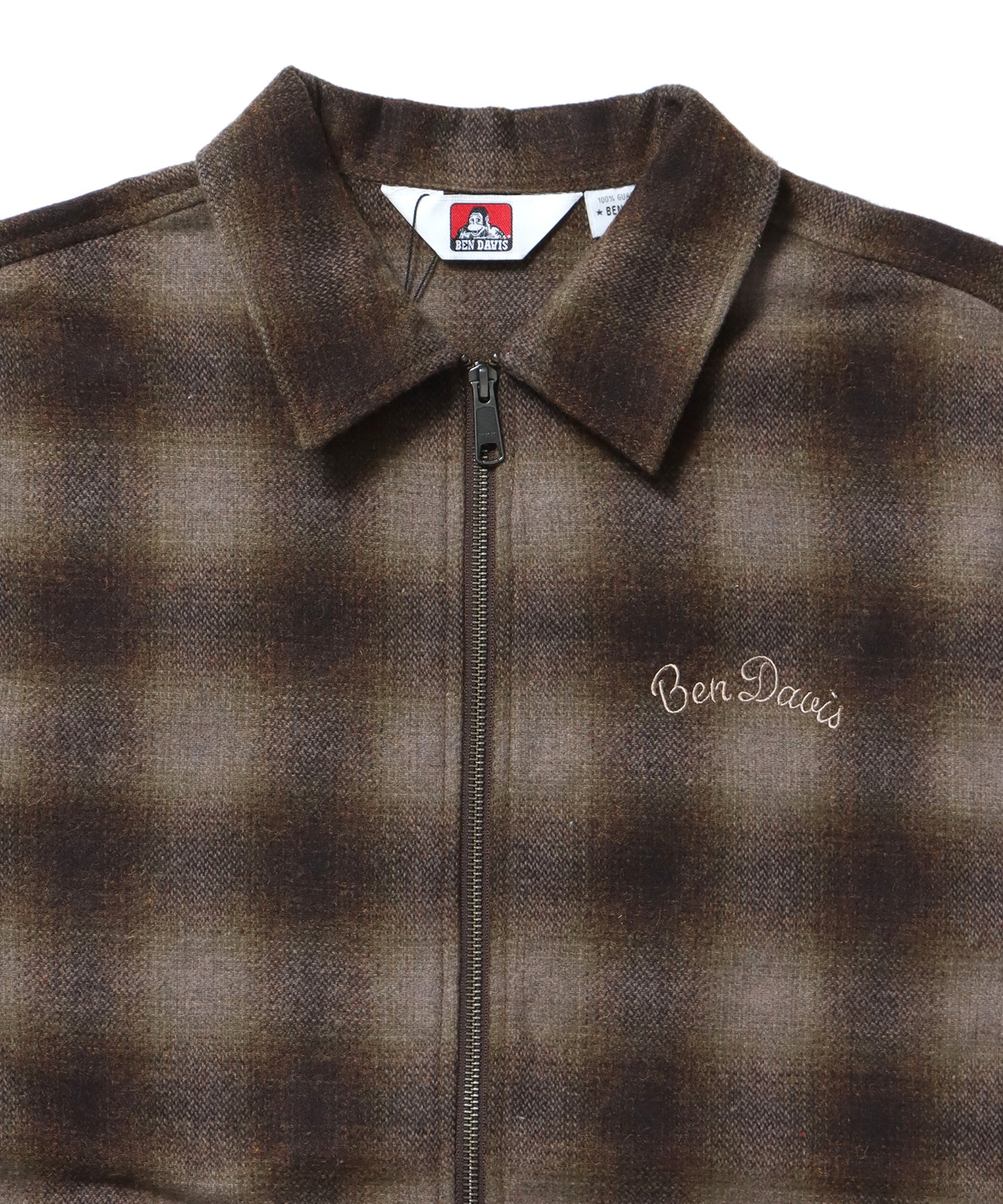 HEAVY PLAID ZIP JACKET / ジップジャケット チェック 起毛 ライトアウター ブラウン