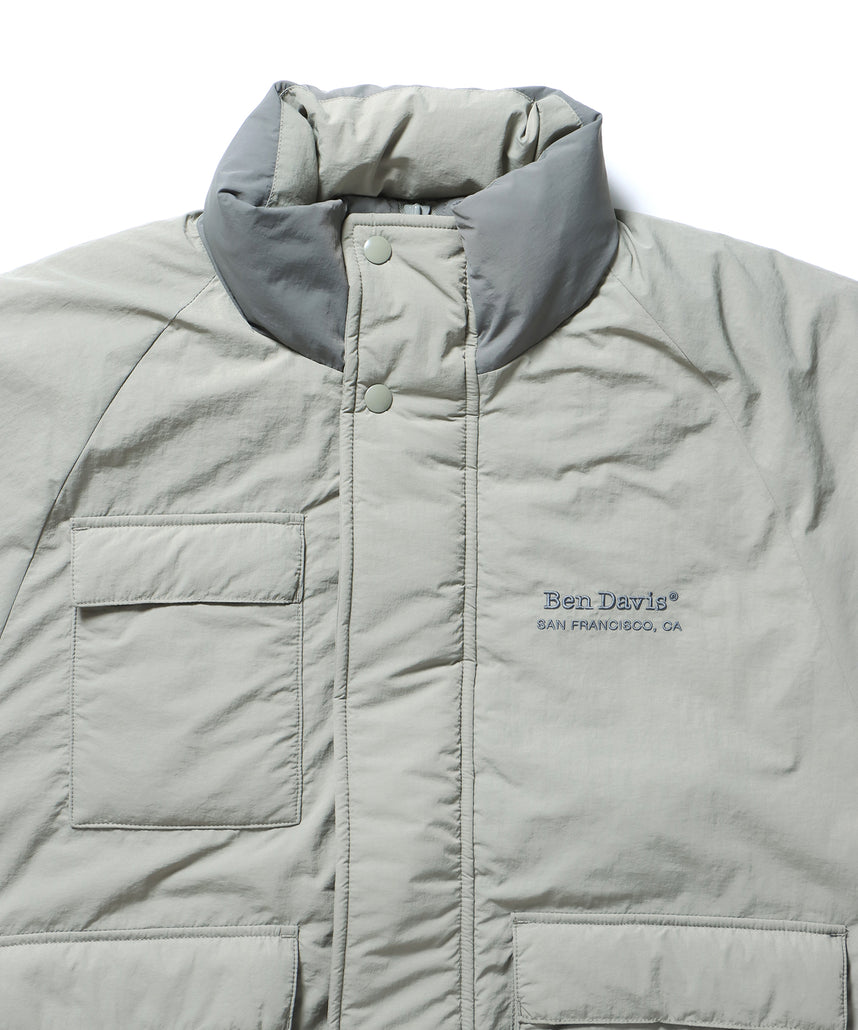 POLAR WORKERS JACKET / ダウン ジップ ドローコード カーキ