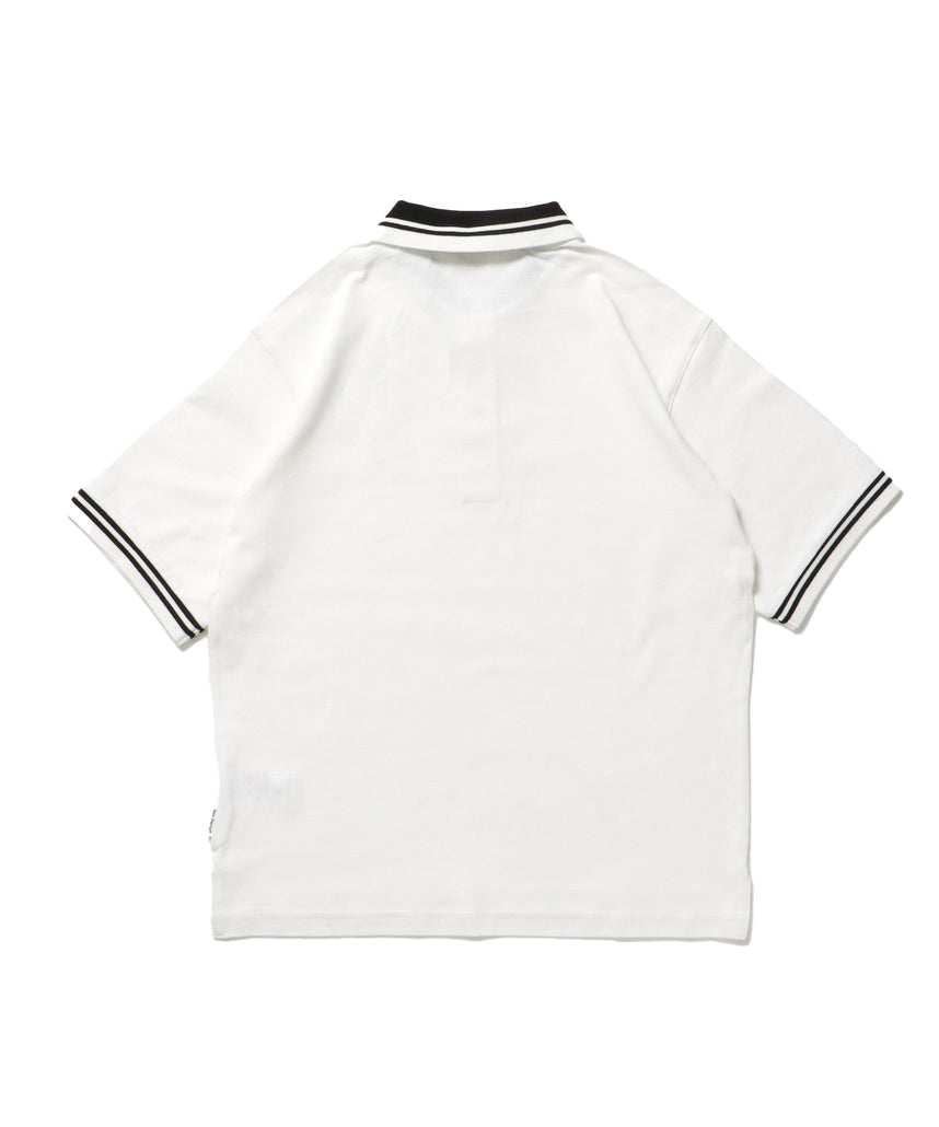 CROPPED POLO SHIRT / ポロシャツ 半袖 ワンポイント 短丈 オフホワイト