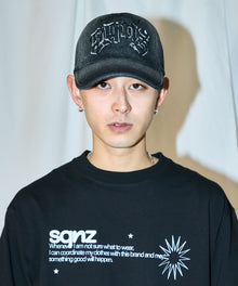 WEB限定 / ワッペンロゴデニムキャップ / sqnz applique denim cap
