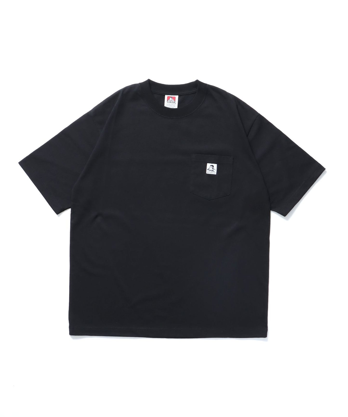 BIG POCKET TEE / ポケット 半袖 ワンポイント ワイドシルエット ヘビーウエイト クルーネック ブラック