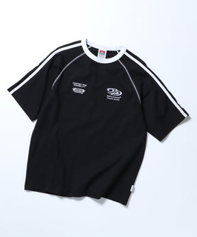 SIDE STRIPE TEAM TEE / Tシャツ 半袖 ゲームシャツ ブロークコア ラグラン クルーネック ブラック