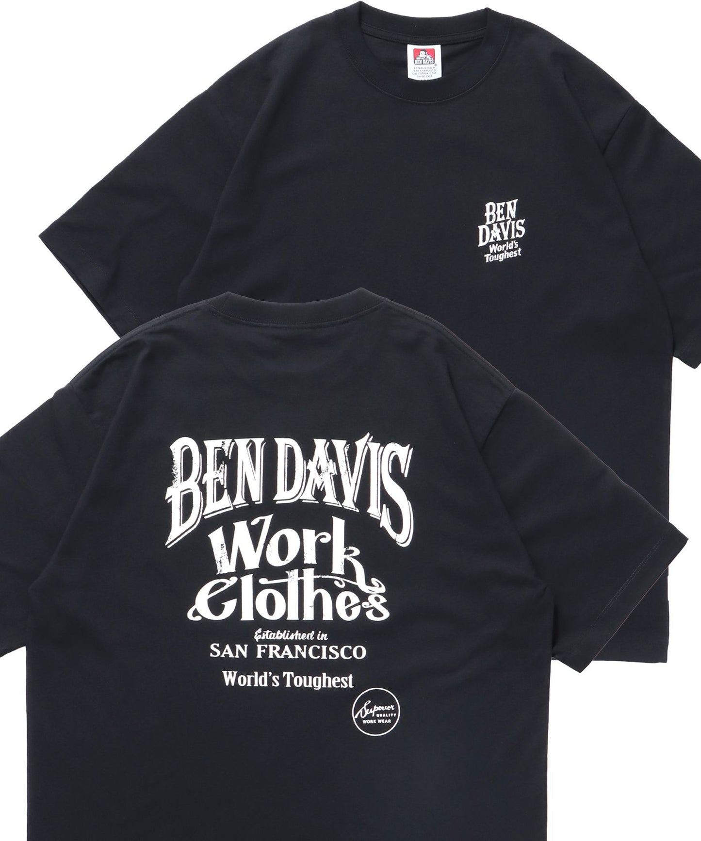 【BEN DAVIS（ベンデイビス）】CLASSIC LOGO TEE / Tシャツ 半袖 クルーネック オーバーサイズ ブラック