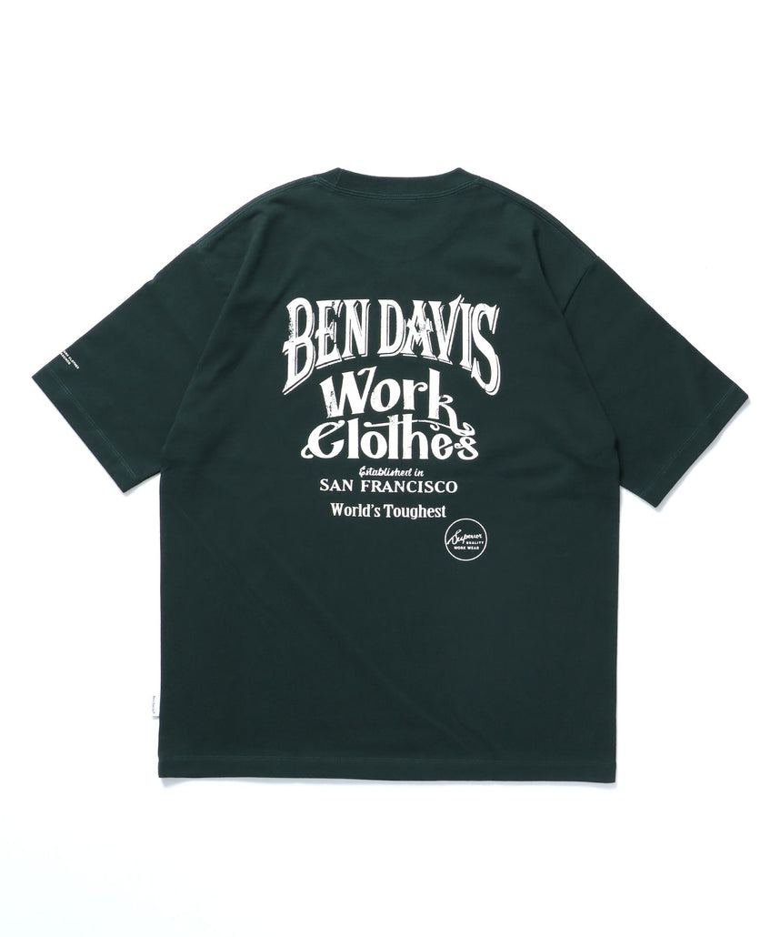 【BEN DAVIS（ベンデイビス）】CLASSIC LOGO TEE / Tシャツ 半袖 クルーネック オーバーサイズ ダークグリーン