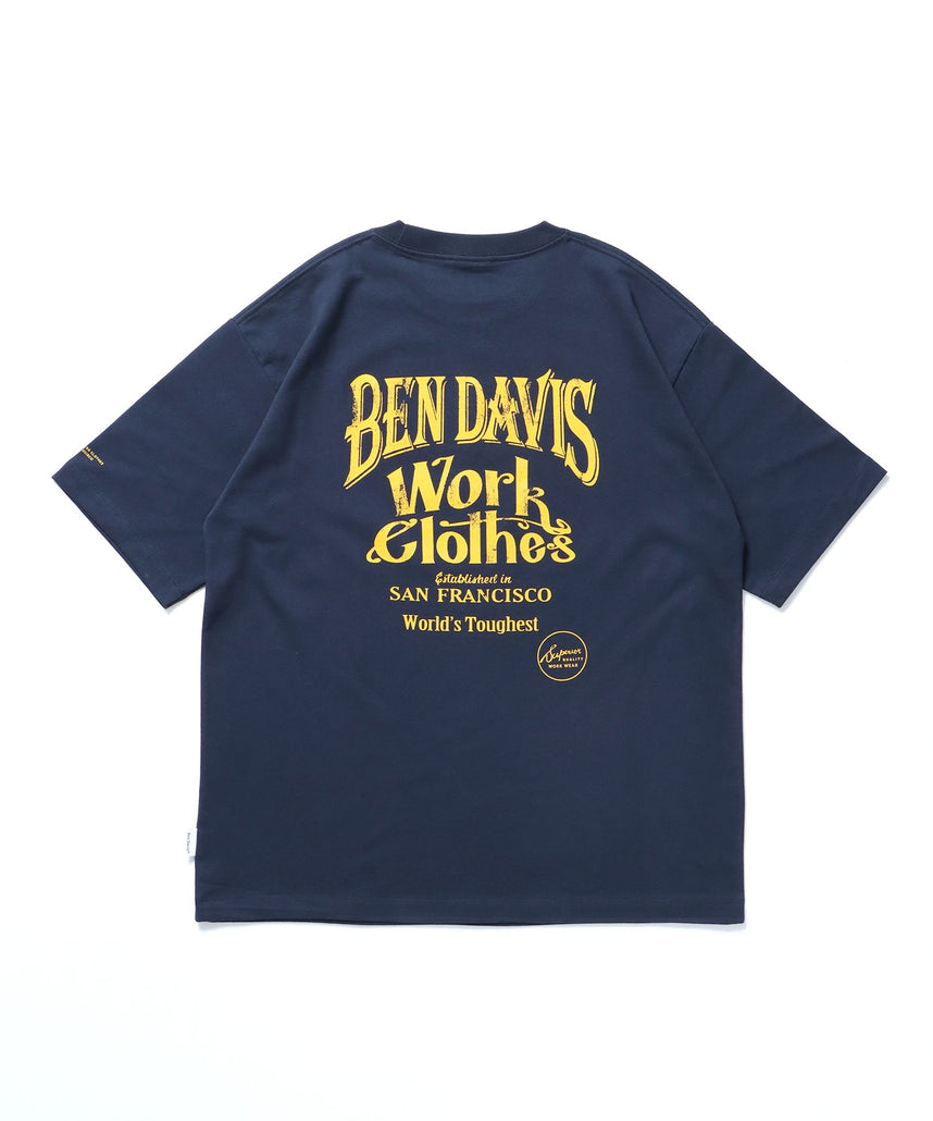 【BEN DAVIS（ベンデイビス）】CLASSIC LOGO TEE / Tシャツ 半袖 クルーネック オーバーサイズ ネイビー