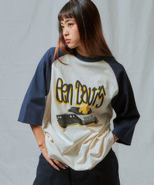 DRIVING GORILLA RAGLAN TEE / Tシャツ 半袖 ラグラン クルーネック ネイビー