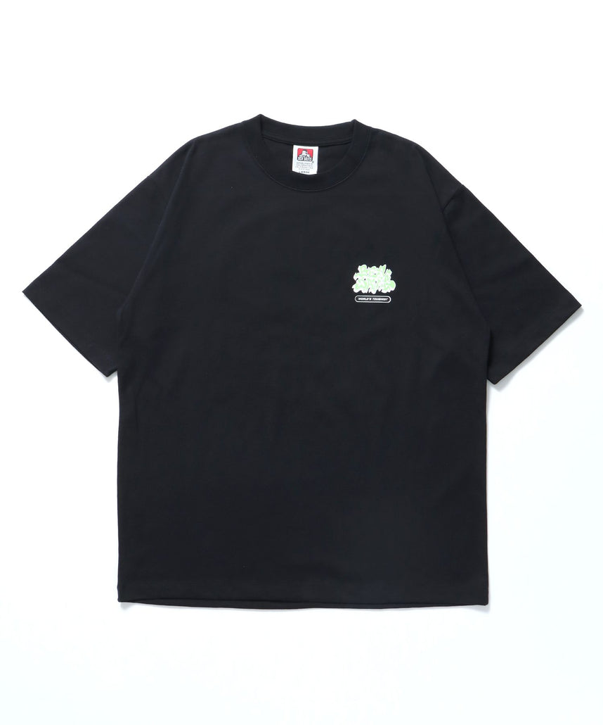 【BEN DAVIS（ベンデイビス）】OVERLAP TEE / Tシャツ グラフィティ クルーネック オーバーサイズ ワンポイント ブラック