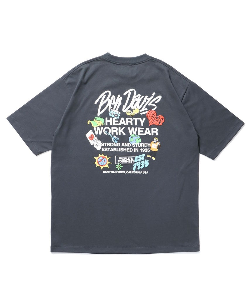 【BEN DAVIS（ベンデイビス）】GRATEFUL TEE / Tシャツ 半袖 クルーネック オーバーサイズ チャコール