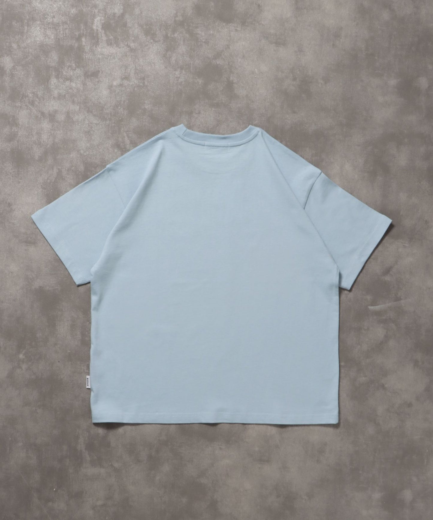 サークルアート線画プリントTシャツツ/ Tシャツ クルーネック 半袖 プリント サークルロゴ ライトブルー